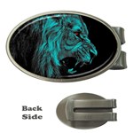 Angry Male Lion Predator Carnivore Money Clips (Oval)  Front