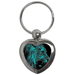 Angry Male Lion Predator Carnivore Key Chain (heart) by Jancukart