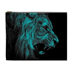 Angry Male Lion Predator Carnivore Cosmetic Bag (xl) by Jancukart