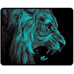 Angry Male Lion Predator Carnivore Fleece Blanket (Medium)  60 x50  Blanket Front