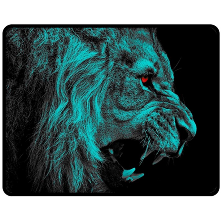 Angry Male Lion Predator Carnivore Fleece Blanket (Medium) 