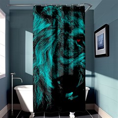 Angry Male Lion Predator Carnivore Shower Curtain 36  X 72  (stall)  by Jancukart