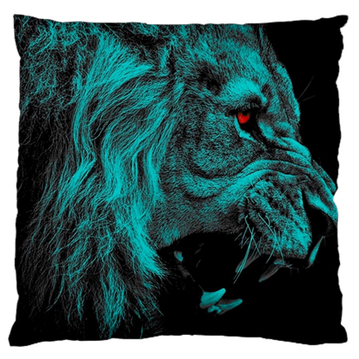 Angry Male Lion Predator Carnivore Large Cushion Case (One Side)