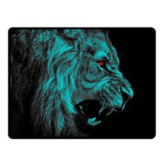 Angry Male Lion Predator Carnivore Double Sided Fleece Blanket (small)  by Jancukart