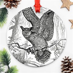 Owl-animals-wild-jungle-nature Ornament (round) by Jancukart