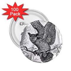 Owl-animals-wild-jungle-nature 2 25  Buttons (100 Pack) 