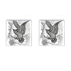 Owl-animals-wild-jungle-nature Cufflinks (square)