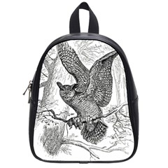 Owl-animals-wild-jungle-nature School Bag (small) by Jancukart