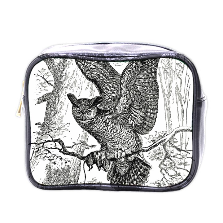 Owl-animals-wild-jungle-nature Mini Toiletries Bag (One Side)