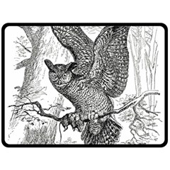 Owl-animals-wild-jungle-nature Fleece Blanket (large)  by Jancukart