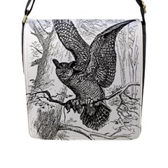 Owl-animals-wild-jungle-nature Flap Closure Messenger Bag (l) by Jancukart