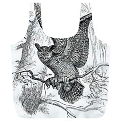 Owl-animals-wild-jungle-nature Full Print Recycle Bag (xl)