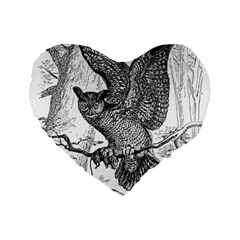 Owl-animals-wild-jungle-nature Standard 16  Premium Flano Heart Shape Cushions