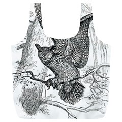 Owl-animals-wild-jungle-nature Full Print Recycle Bag (xxl) by Jancukart