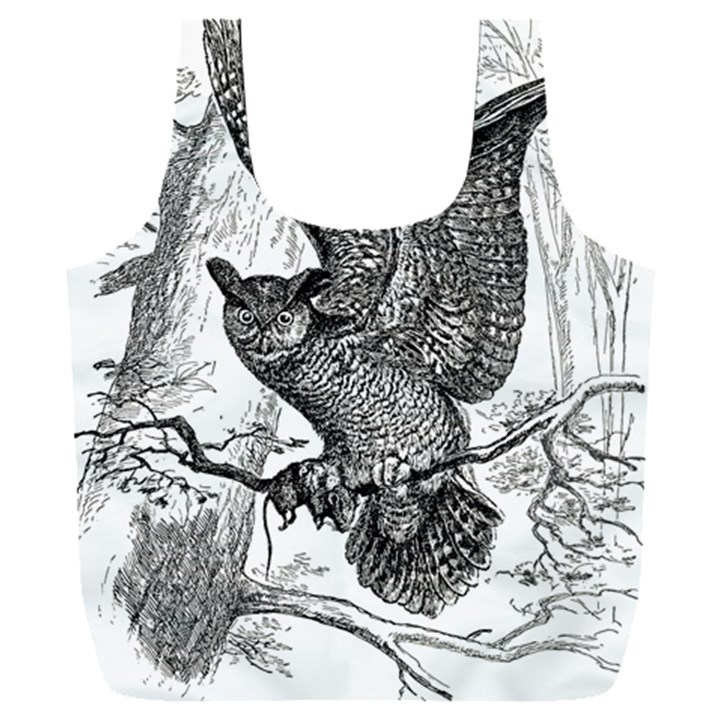 Owl-animals-wild-jungle-nature Full Print Recycle Bag (XXL)