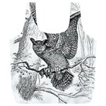 Owl-animals-wild-jungle-nature Full Print Recycle Bag (XXL) Back