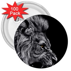 Angry Male Lion 3  Buttons (100 Pack) 