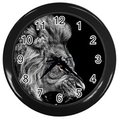 Angry Male Lion Wall Clock (black) by Jancukart