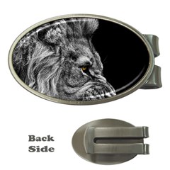 Angry Male Lion Money Clips (oval)  by Jancukart