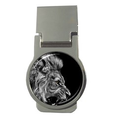 Angry Male Lion Money Clips (round) 