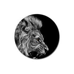 Angry Male Lion Magnet 3  (round)