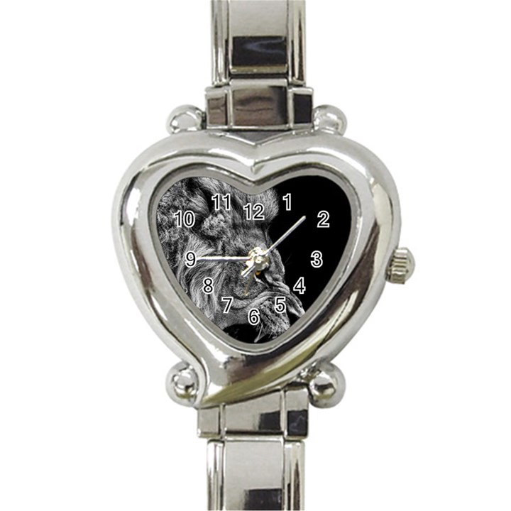 Angry Male Lion Heart Italian Charm Watch