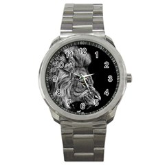 Angry Male Lion Sport Metal Watch