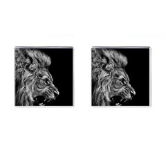 Angry Male Lion Cufflinks (square) by Jancukart