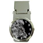 Angry Male Lion Money Clip Watches Front