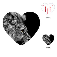 Angry Male Lion Playing Cards Single Design (heart)