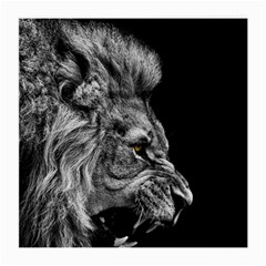 Angry Male Lion Medium Glasses Cloth (2 Sides) by Jancukart