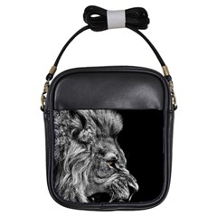 Angry Male Lion Girls Sling Bag by Jancukart