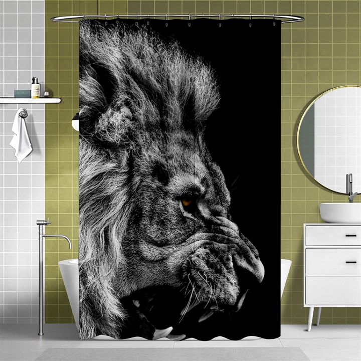 Angry Male Lion Shower Curtain 48  x 72  (Small) 