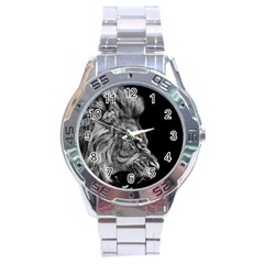 Angry Male Lion Stainless Steel Analogue Watch