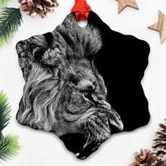 Angry Male Lion Snowflake Ornament (two Sides)