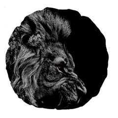 Angry Male Lion Large 18  Premium Round Cushions