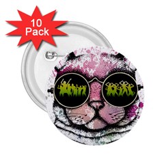 Black-cat-head 2 25  Buttons (10 Pack) 