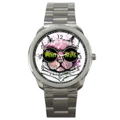 Black-cat-head Sport Metal Watch