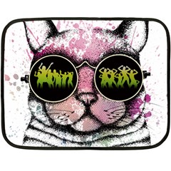 Black-cat-head Fleece Blanket (mini)