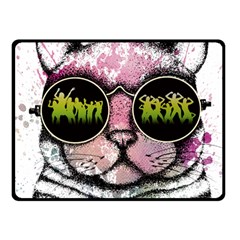 Black-cat-head Fleece Blanket (small)