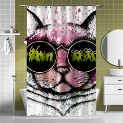 Black-cat-head Shower Curtain 48  X 72  (small) 