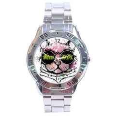 Black-cat-head Stainless Steel Analogue Watch by Jancukart