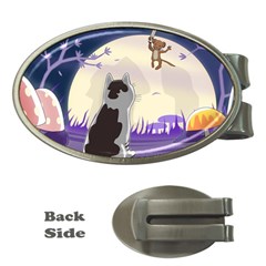 Cat-kitty-mouse-mice-escape-trick Money Clips (oval) 