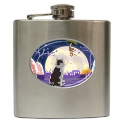 Cat-kitty-mouse-mice-escape-trick Hip Flask (6 Oz)