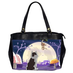 Cat-kitty-mouse-mice-escape-trick Oversize Office Handbag (2 Sides)