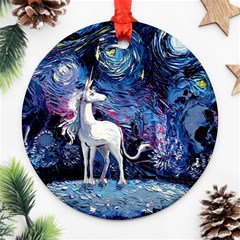 Unicorn Starry Night Ornament (round)