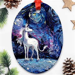 Unicorn Starry Night Ornament (oval)