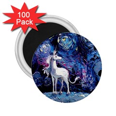 Unicorn Starry Night 2 25  Magnets (100 Pack) 