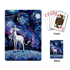 Unicorn Starry Night Playing Cards Single Design (rectangle) by Jancukart