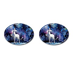 Unicorn Starry Night Cufflinks (oval) by Jancukart